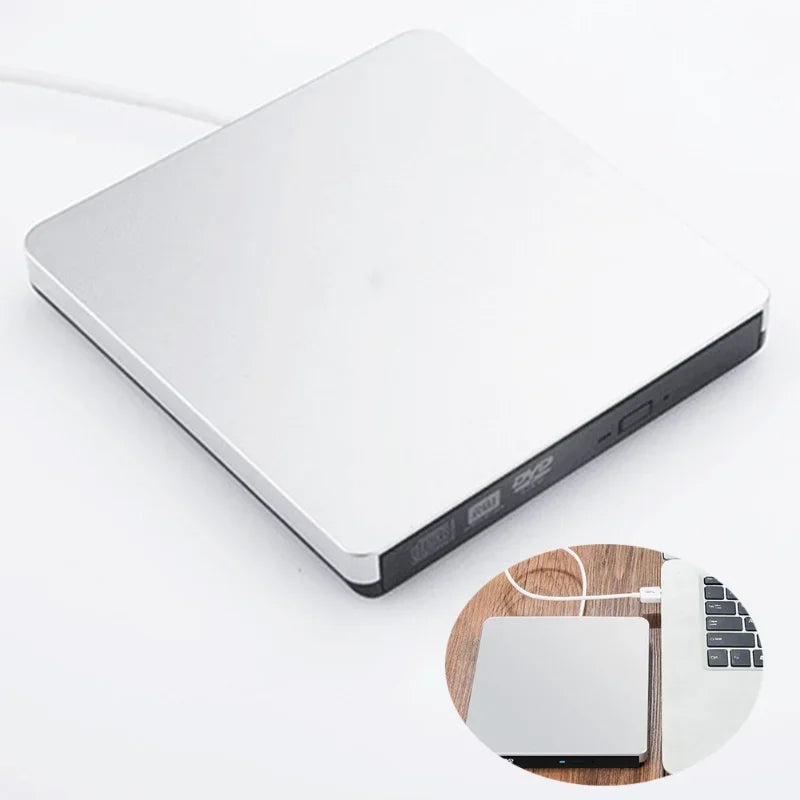 USB 3.0 External DVD Burner Optical Drive – Laptop & Desktop External Optical Drive Qme