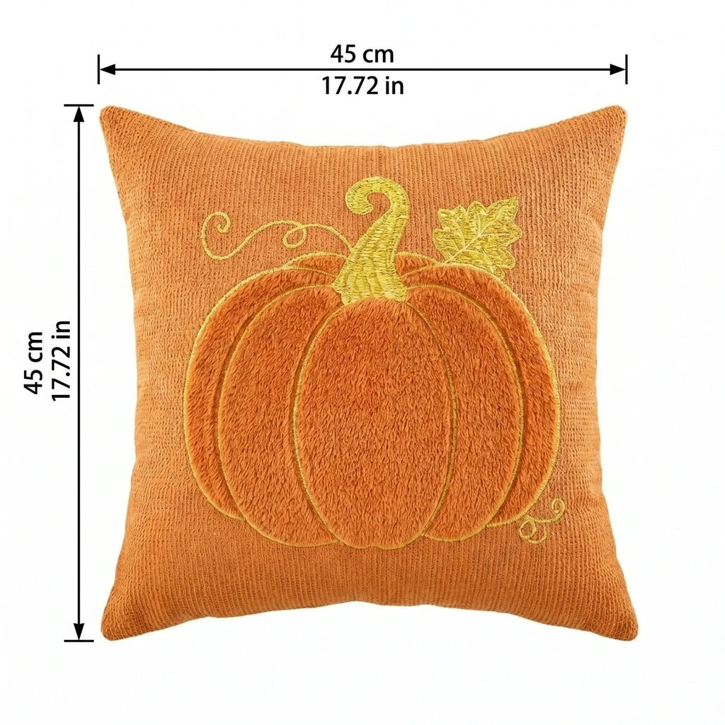 Halloween Pumpkin Leaf Quilted Pillowcase 45x45cm | 3 Colors Decorative Cushion Cover Qme