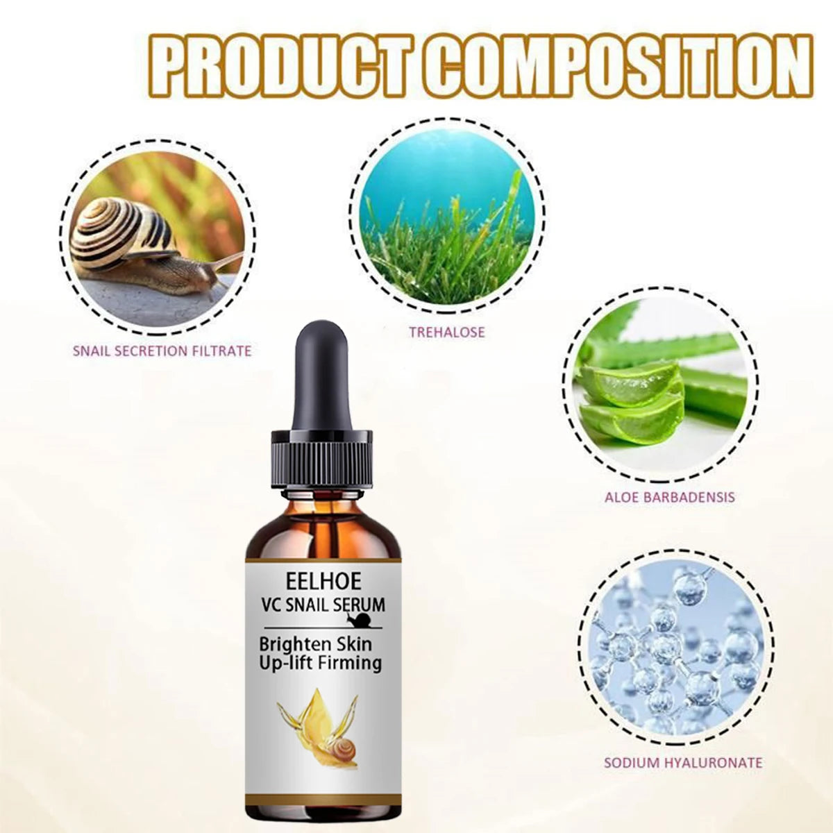 YRFKT Snail Essence Serum – Brighten, Tighten & Hydrate Skin Face Serum Qst