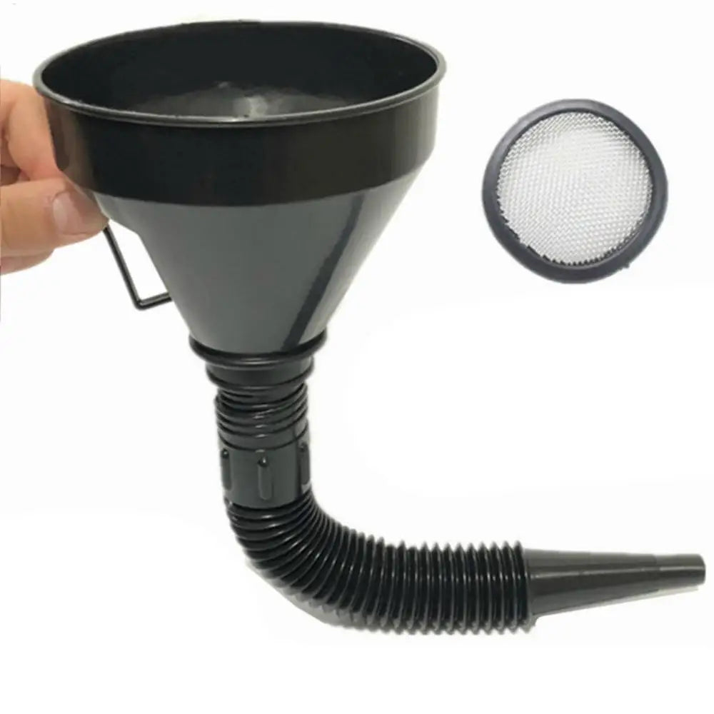 Motorcycle Oil Funnel Wide Mouth Flexible Neck & Filter Automotive Funnel Tool Qme A