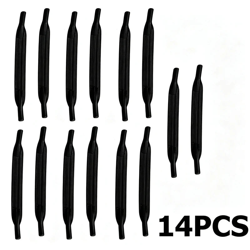 Knotless Elastic Shoelaces for Kids & Adults – 14pc No-Tie No-Tie Shoelaces Qme 14pcs Black 7.5cm