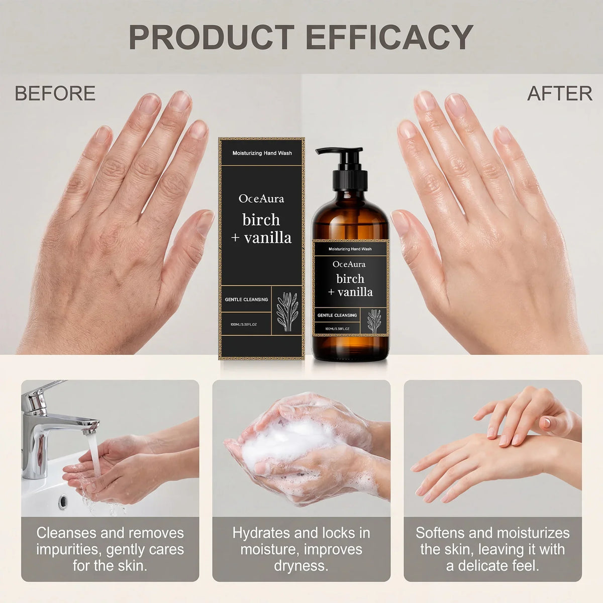 Vanilla Extract Moisturizing Hand Wash – Nourishing Liquid Soap Liquid Hand Soap Qme