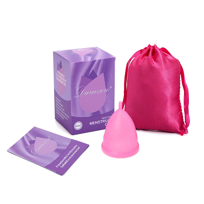 XceeFit Medical Silicone Menstrual Cup – Reusable, 2 Sizes Menstrual Cup Qst Purple-1pcs S