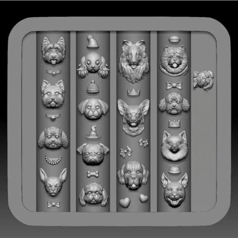 3D Puppy Silicone Nail Art Mold – DIY Cartoon Dog Template Nail Art Mold Qst