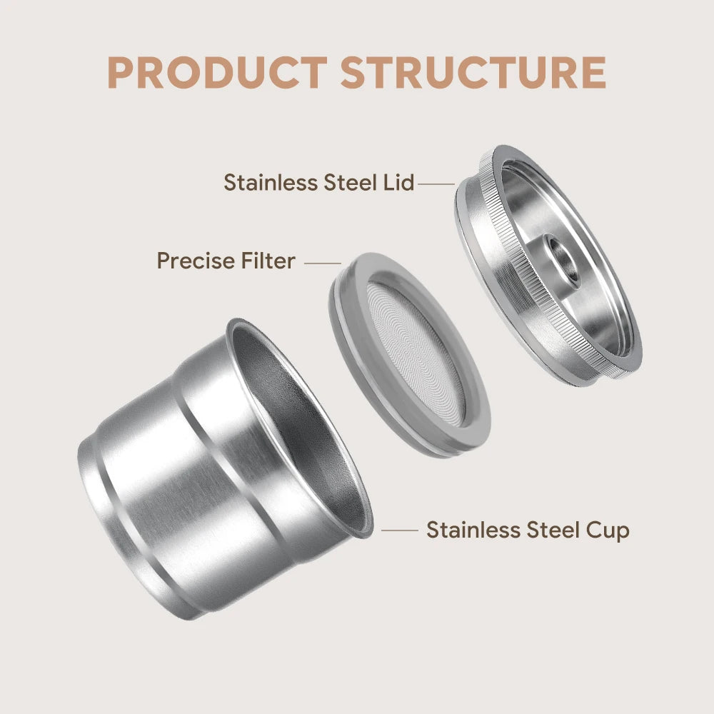 Reusable Stainless Steel Espresso Pod for Illy Y3 X7 Y5 Reusable Coffee Capsule Qst