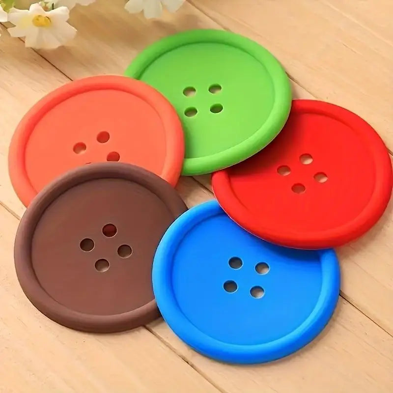 Non-Slip Silicone Coasters – Heat-Resistant Cup Mats 1/3/5 Pcs Silicone Coaster Set Qst