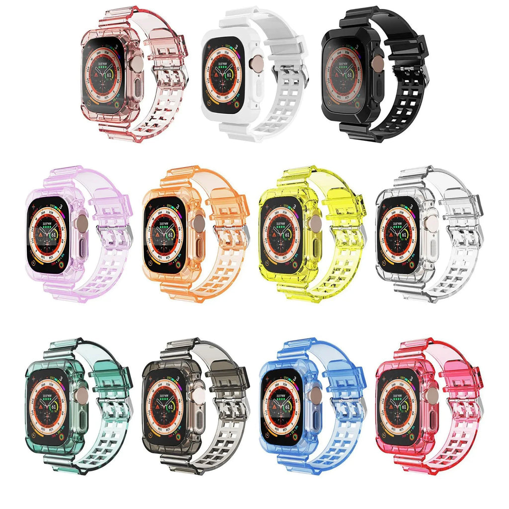 Apple Watch Transparent Jelly Silicone Strap – 10 Colors Watch Band Qme