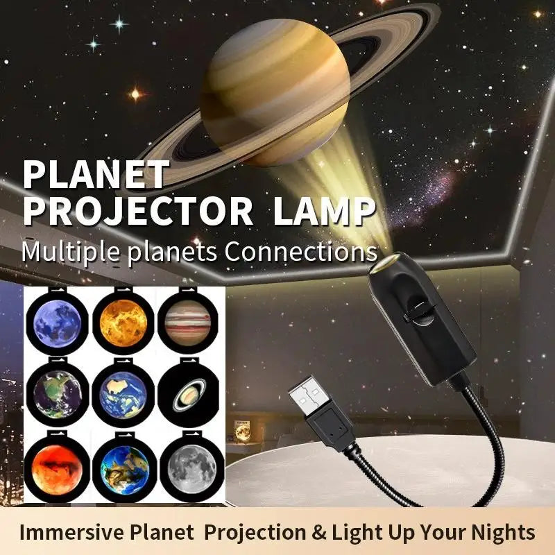 USB Moon Earth Starry Sky Projector Lamp – 4 Color LED Night Light Projection Night Light Qme