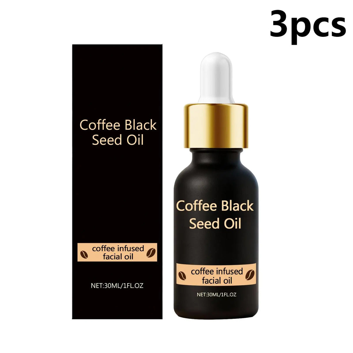 Coffee Black Seed Facial Oil – Hydration & Anti-Wrinkle 30ml Facial Oil Qst 3pcs