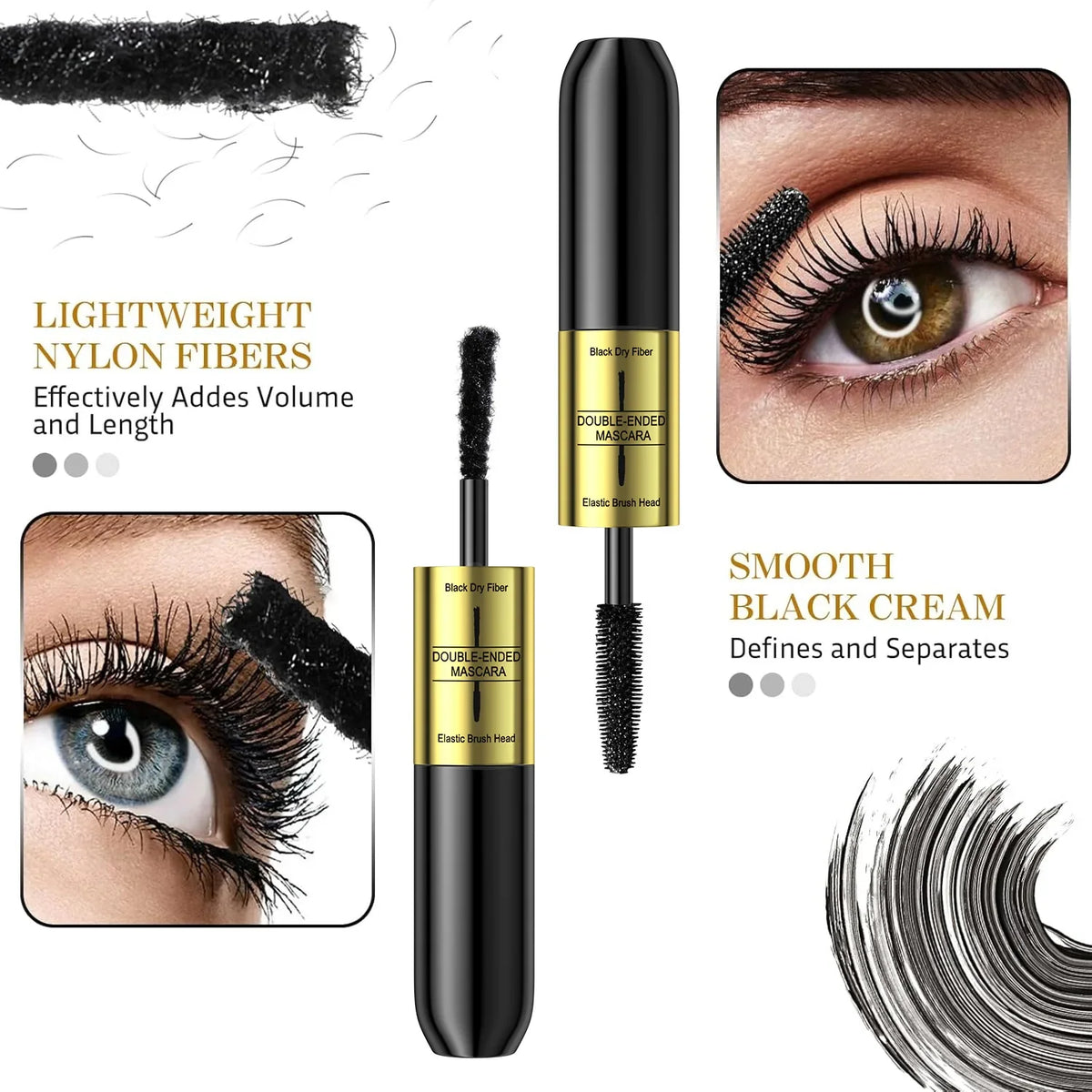QIC Silk Fiber Waterproof Mascara – Lengthening & Volumizing Silk Fiber Mascara Qme