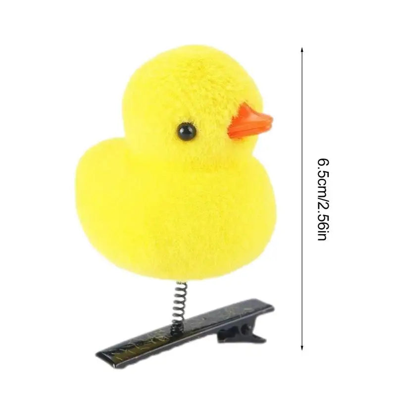 Little Yellow Duck Plush Hair Clips – Cute Animal Hairpins Animal Hair Clips Qme
