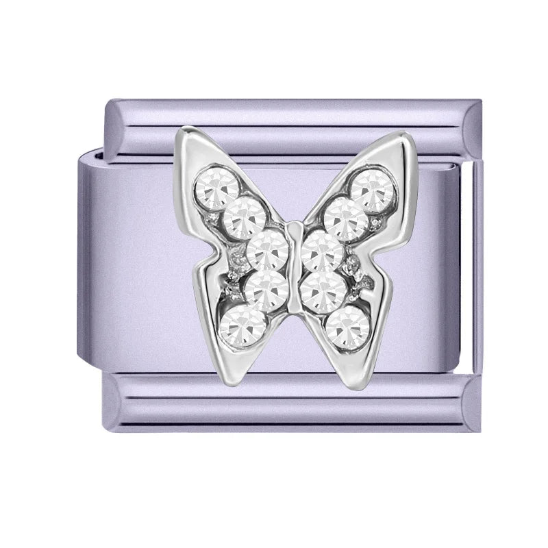 Zircon Bow Butterfly Rabbit Italian Charm Links DIY Bracelet Italian Charm Links Qme Style 10