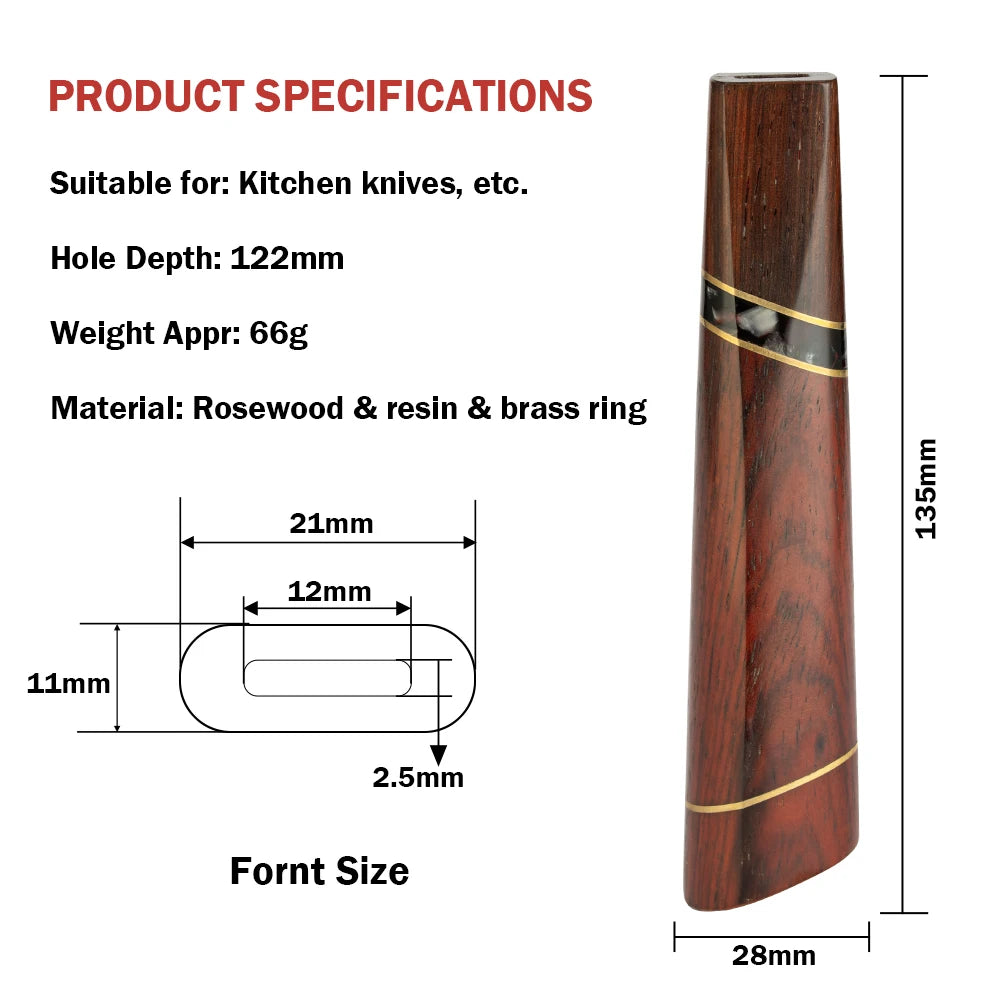 XITUO Octagonal Wood Knife Handle – DIY Japanese Kitchen Knife Knife Handle Blank Qst DB-DM22429
