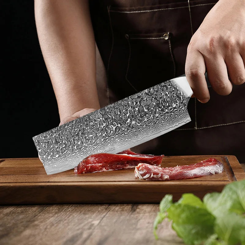 InLeung Damascus Steel Slicing Knife – Ultra Sharp Kitchen Knife Damascus Kitchen Knife Qst