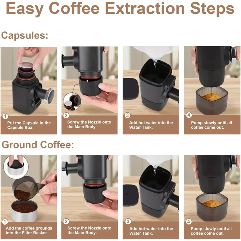 MiLESEEY B15C Portable Espresso Maker for Travel & Camping Portable Espresso Maker Qst