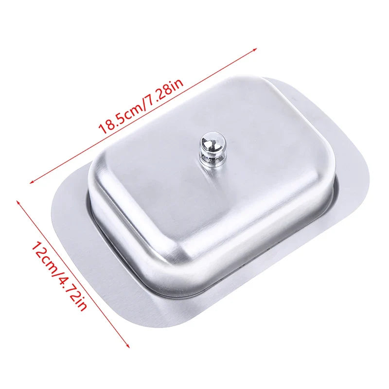 Stainless Steel Butter Dish with Lid | Retro French Style Butter Dish Qme