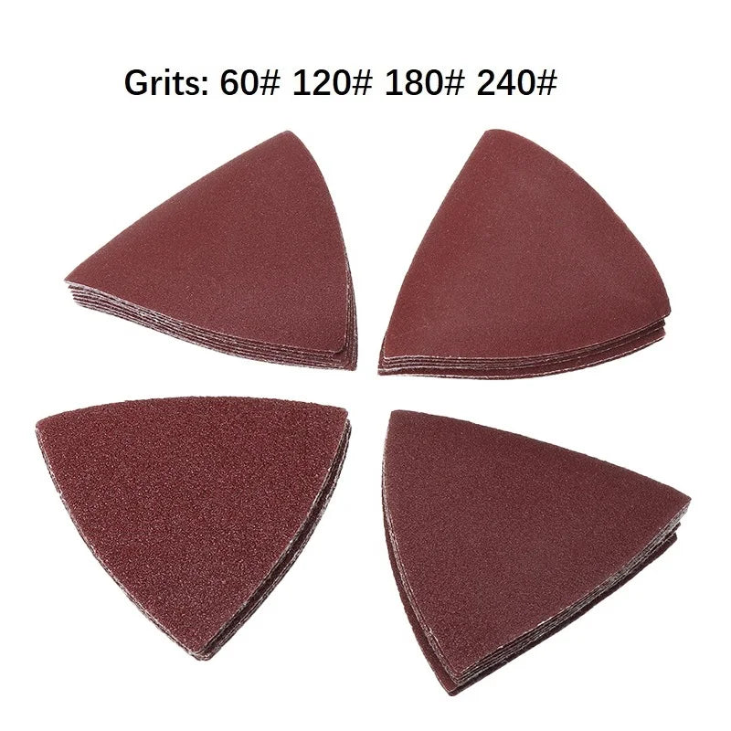 40-Pack Triangle Sanding Discs 60 120 180 240 Grit | 80mm Sanding Disc Set Qme
