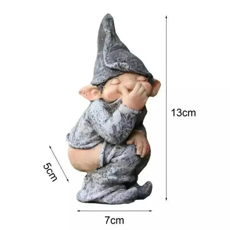 Naughty Dwarf Resin Garden Statue | Lawn & Balcony Decor Garden Statue Qme