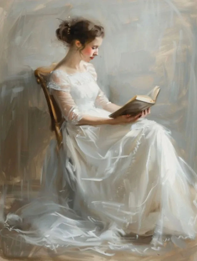 Vintage Female Reading Canvas Wall Art Print | Home Décor Canvas Wall Art Print Qst 2 40x50cm Unframed