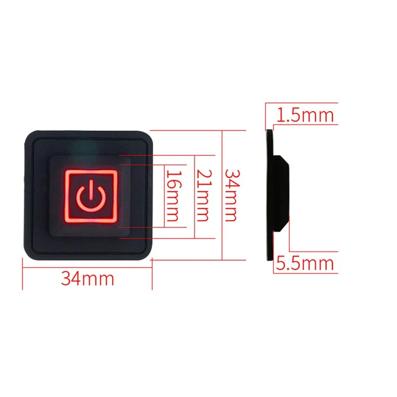 Waterproof 3-Gear Heating Switch 5V-15V Silicone Button | Qme Heating Control Switch Qme
