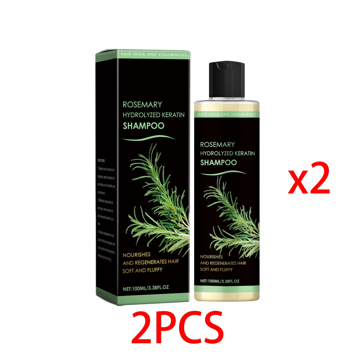 Rosemary Shampoo – Volumizing, Strengthening & Scalp Care Hair Care Shampoo Qst 2PCS