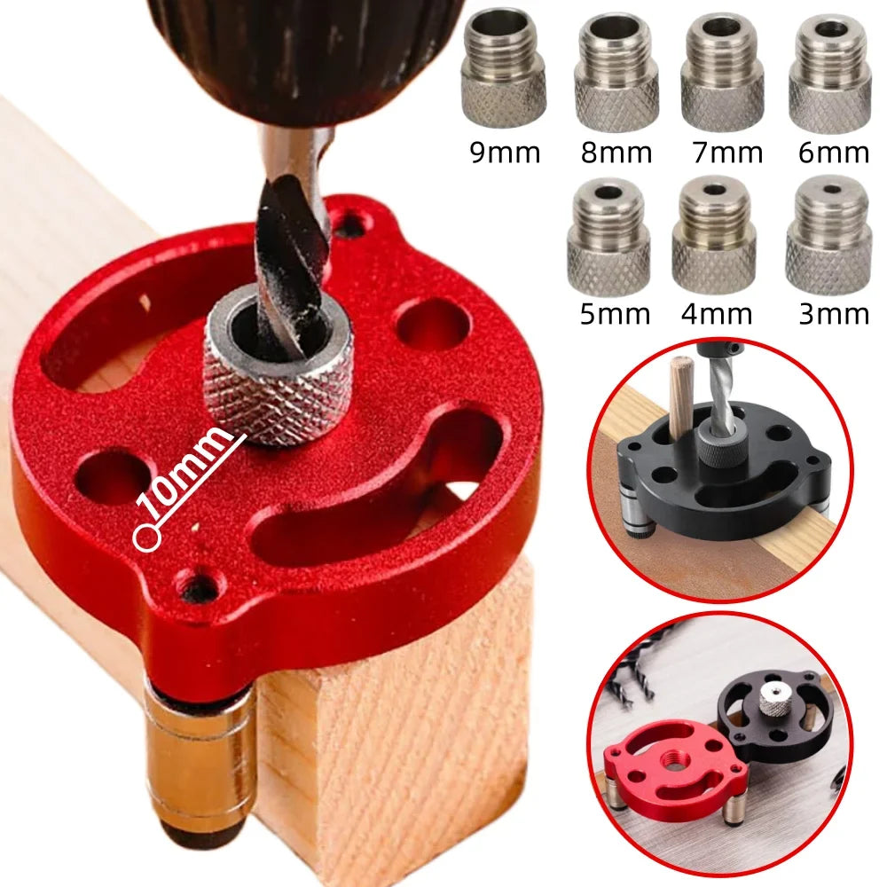 Self-Centering Dowel Jig Handheld Drill Guide Locator 3–10mm Dowel Jig Tool Qme