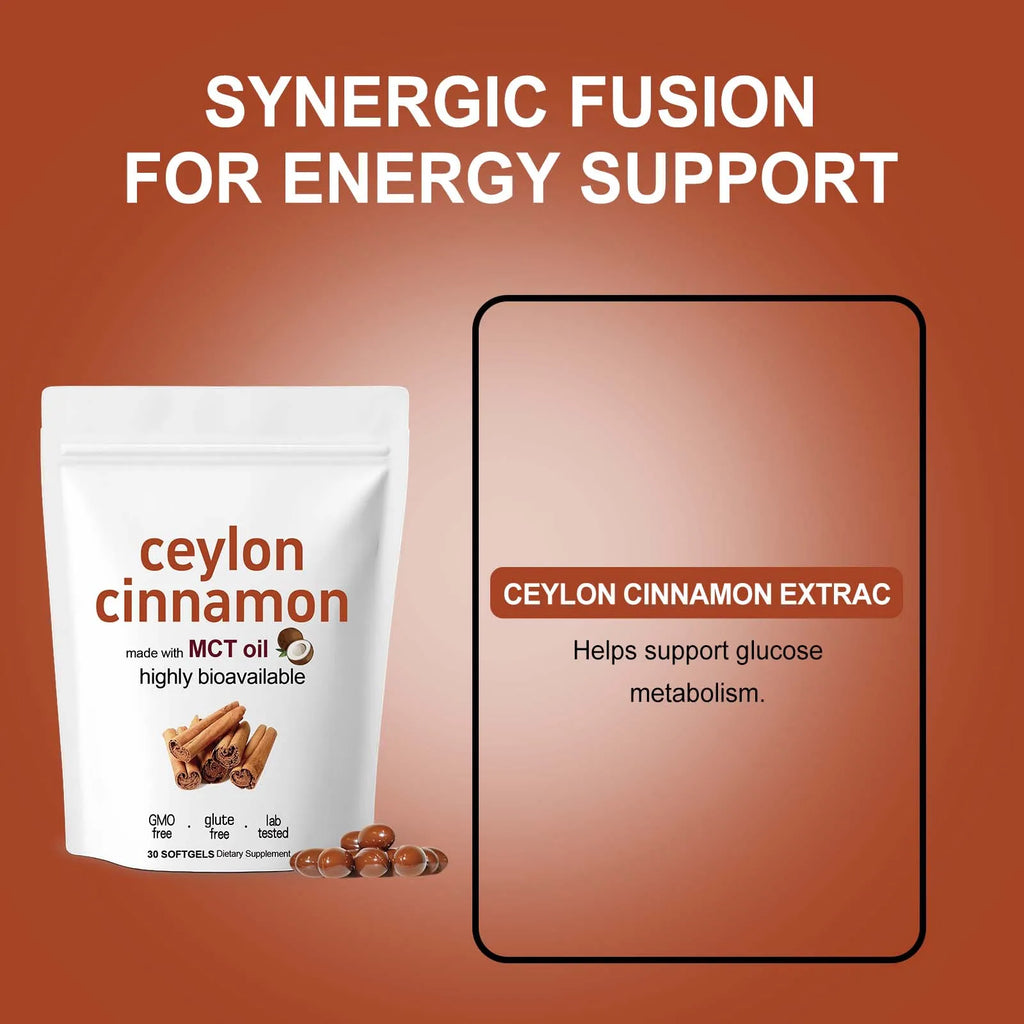 Docteat Ceylon Cinnamon Softgels – 30 Capsules | Antioxidant Herbal Supplement Qst