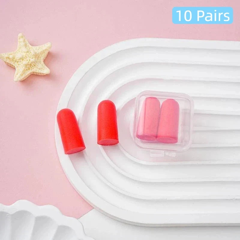 Soft Foam Earplugs 38dB Noise Reduction – 10 Pairs & Cases
