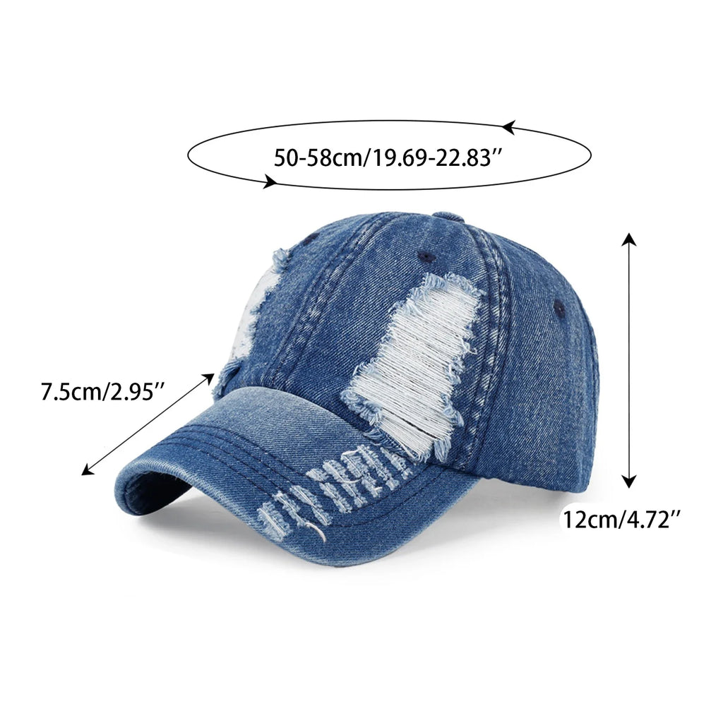 Distressed Streetwear Baseball Cap – Vintage Visor Hat Baseball Cap Qme