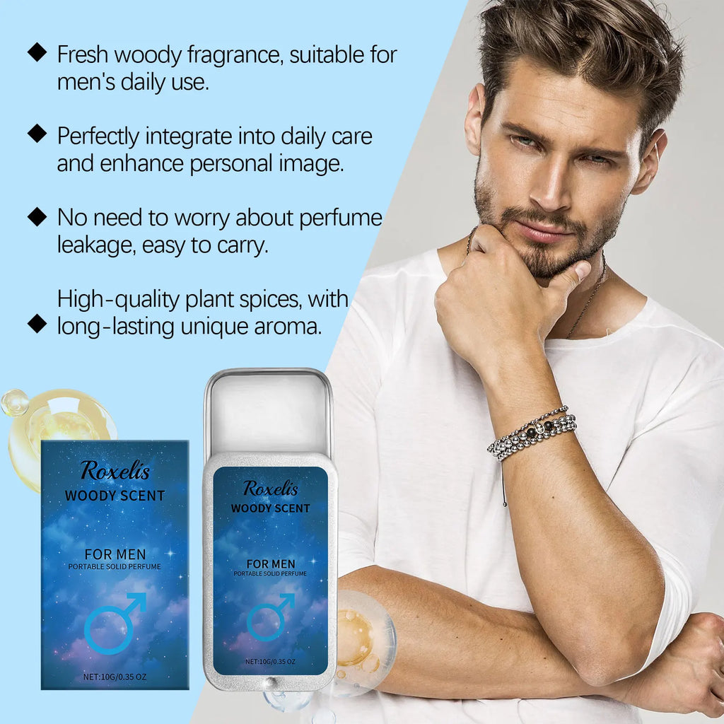 Portable Solid Perfume Deodorant Balm – Unisex Woody Scent Solid Perfume Balm Qme