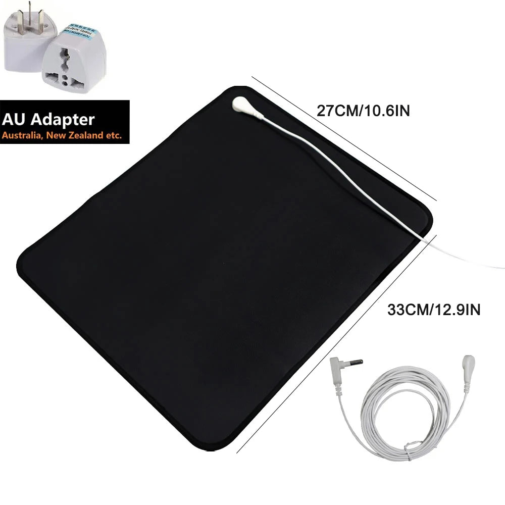 Grounding Mouse Pad Mat – Conductive Vegan Leather & 15ft Cord Earthing Grounding Mat Qst with AU apdater