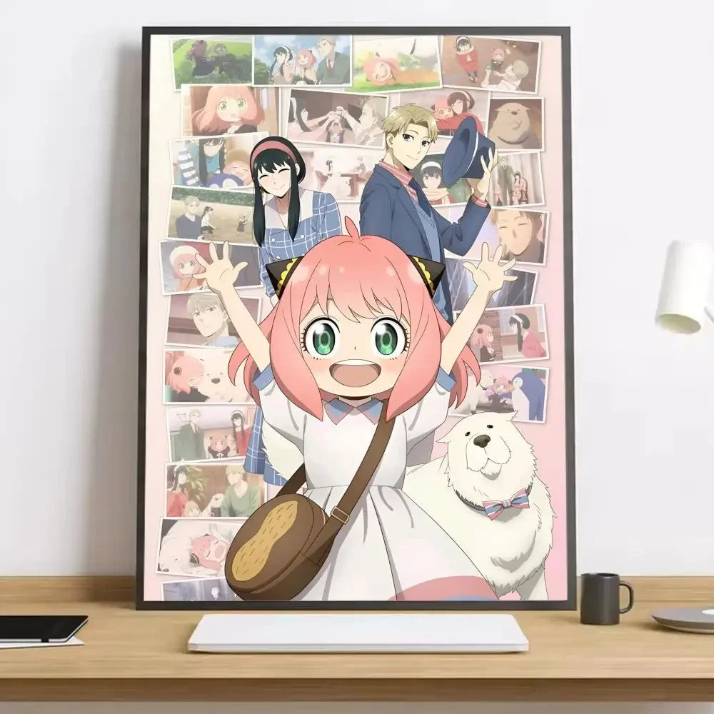 Spy x Family Anya HD Canvas Poster – Anime Wall Art Decor Anime Canvas Poster Qst Black5 30x40cm Unframed