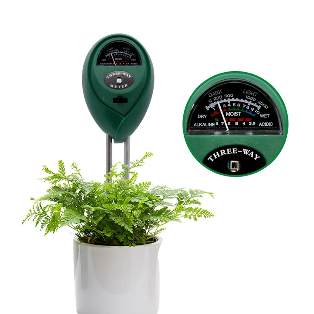 3-in-1 Soil pH Meter, Moisture & Sunlight Tester for Plants Soil Testing Meter Qme Default Title
