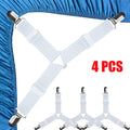 Triangle Bed Sheet Holders – Adjustable Elastic Clips 4PCS Bed Sheet Holders Qme 4pcs White
