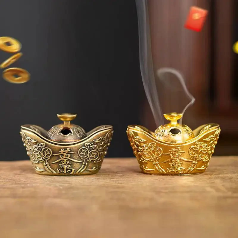 Alloy Incense Burner Censer – Buddhist Sandalwood Home Decor Incense Burner Qme