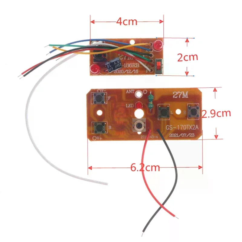 4CH 27MHz RC PCB Transmitter & Receiver Board | RC Car Parts RC PCB Circuit Board Qme