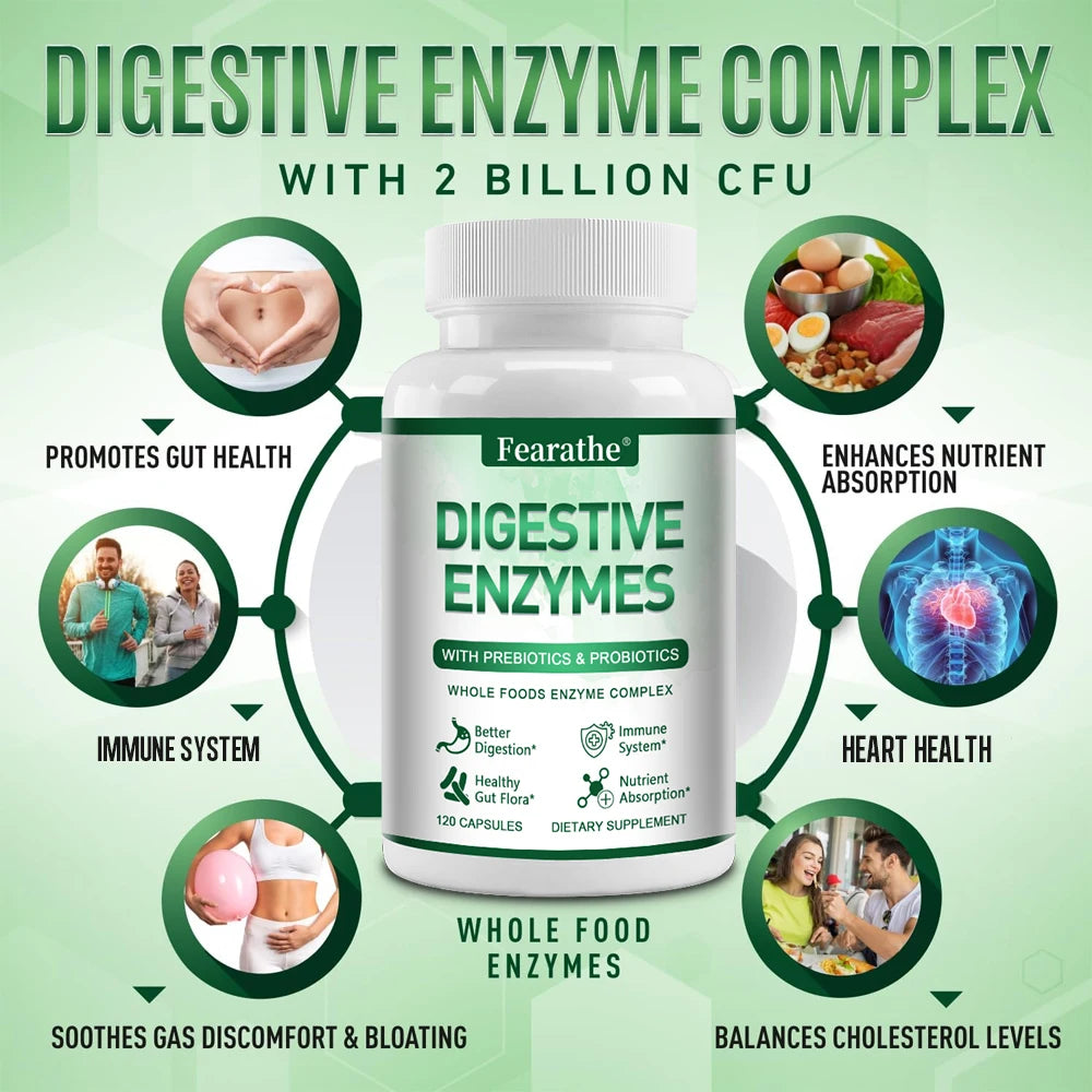 Prebiotics Probiotics & Digestive Enzymes Capsules | Gut Health Probiotic Supplement Qst