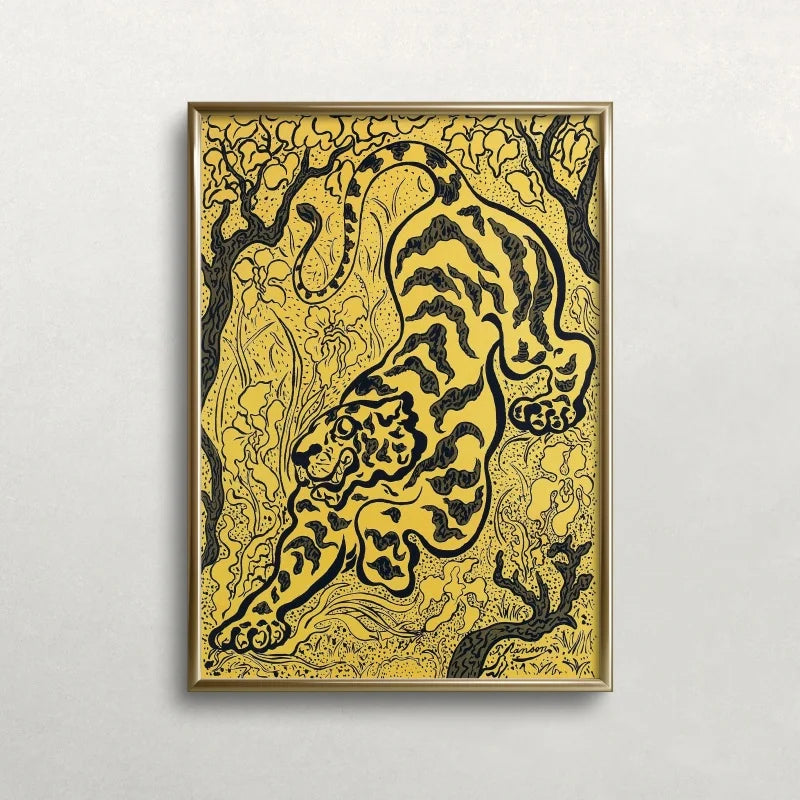 Tiger & Panther Canvas Wall Art – Jungle Tropical Poster Canvas Wall Art Qst ZLH9964 20x30cm Unframed