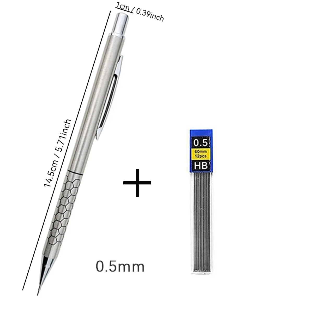 Metal Mechanical Pencil with Eraser | HB Lead Art & Sketch Set Mechanical Pencil Set Qme