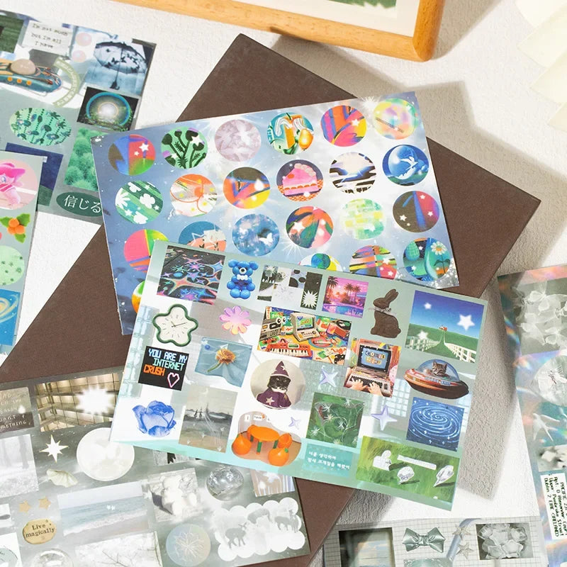 Y2K Kawaii Cut Film Sticker Book – DIY Journal & Craft Decor DIY Sticker Book Qme