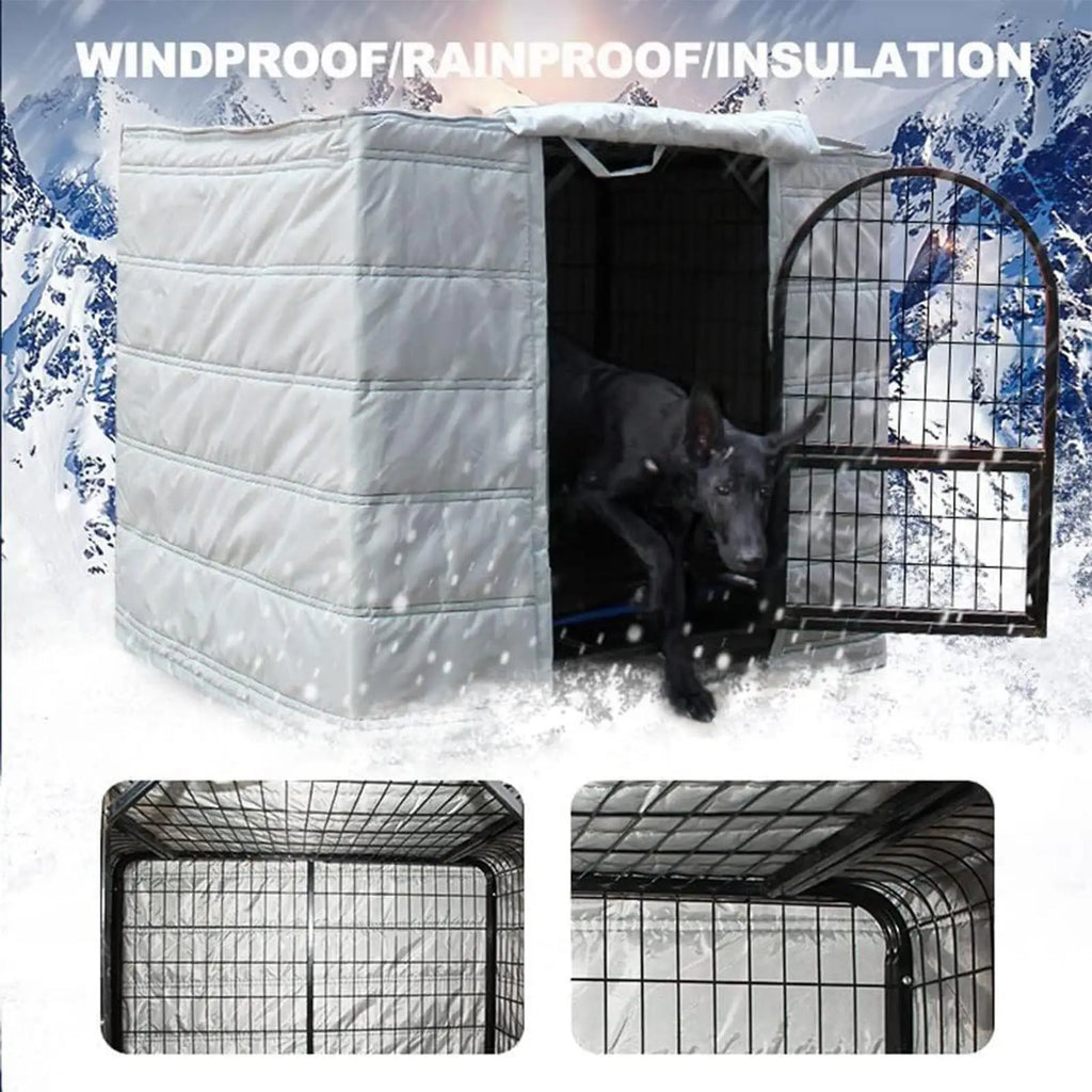 Waterproof Dog Crate Cover – Breathable Roll-Up Window Dog Crate Cover Qme
