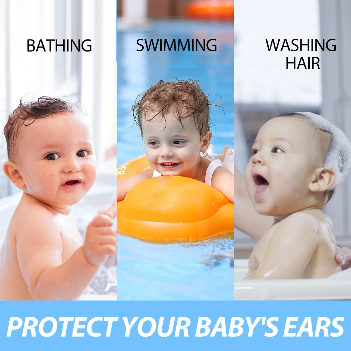 30pc Baby Waterproof Ear Stickers – Swim & Shower Ear Protection Ear Protection Stickers Qst