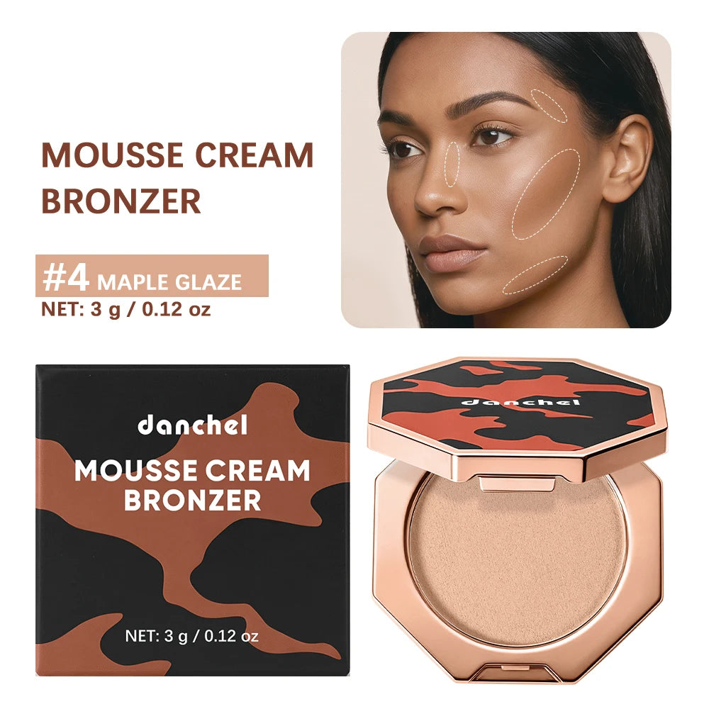 DANCHEL Souffle Mousse Contour Bronzer – Waterproof Long Wear Bronzer & Highlighter Qst 04