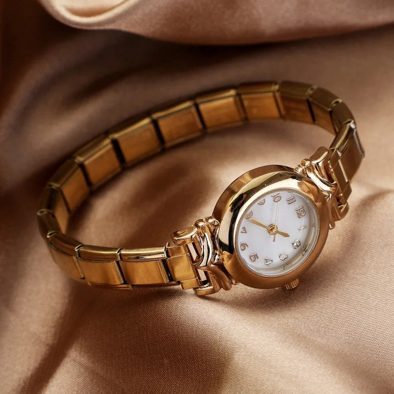 Italian Charm Square Zircon Elastic Watch Bracelet | 41 Colors Charm Bracelet Qme