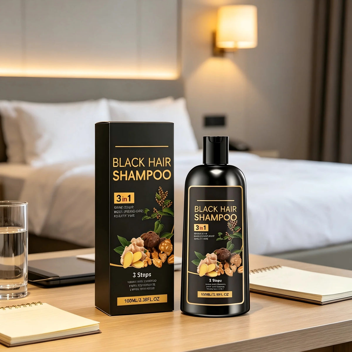 3-in-1 Ginger Hair Dye Shampoo – Plant-Based Gray Coverage Hair Dye Shampoo Qst