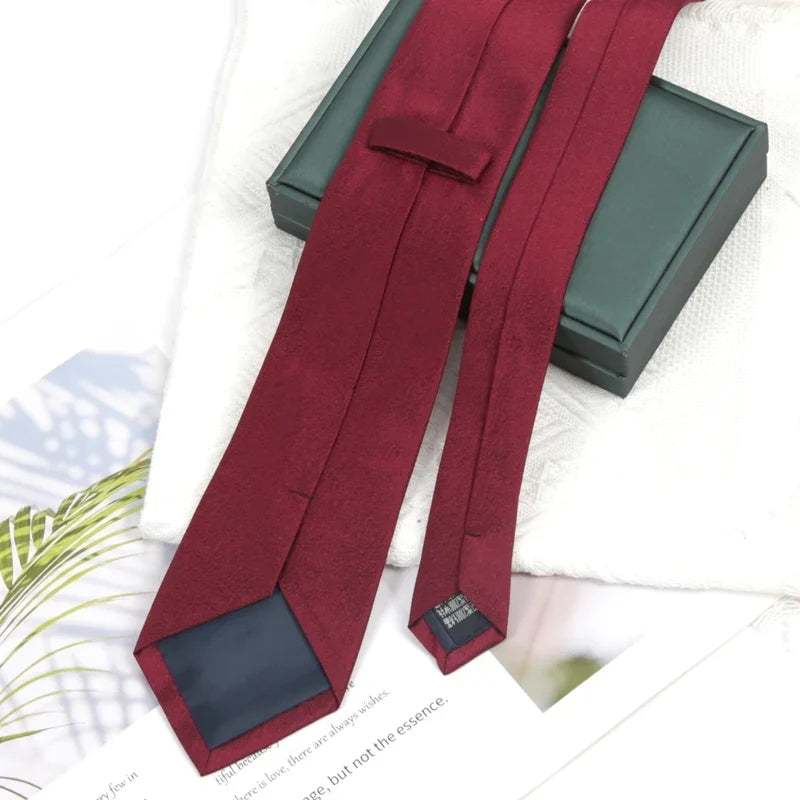 Men's Vintage Burgundy 100% Silk Tie | Luxury Jacquard Necktie Silk Necktie Qme