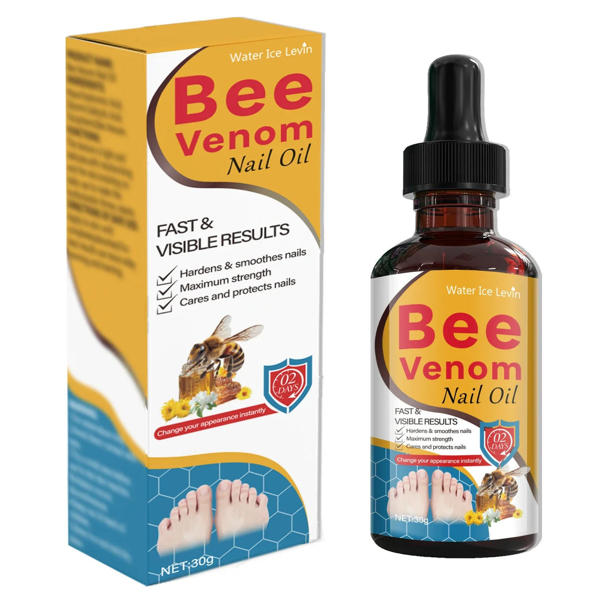Bee Venom & Salicylic Acid Nail Oil – Harden & Smooth Nail Treatment Oil Qme YELLOW 30g