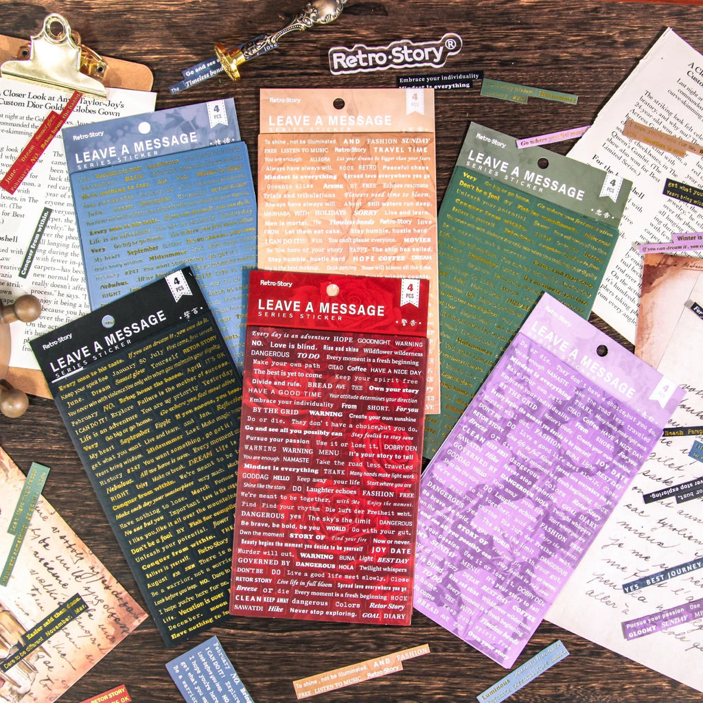 Vintage English Text Label Stickers – Junk Journal & Collage Craft Sticker Sheets Qme