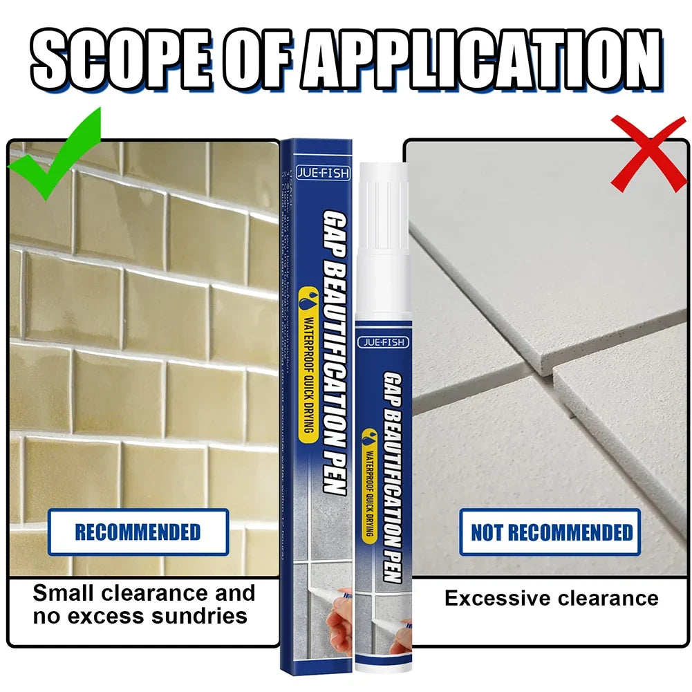 Tile Grout Repair Pen – Waterproof Mould-Proof Filling Agent Grout Repair Pen Qme