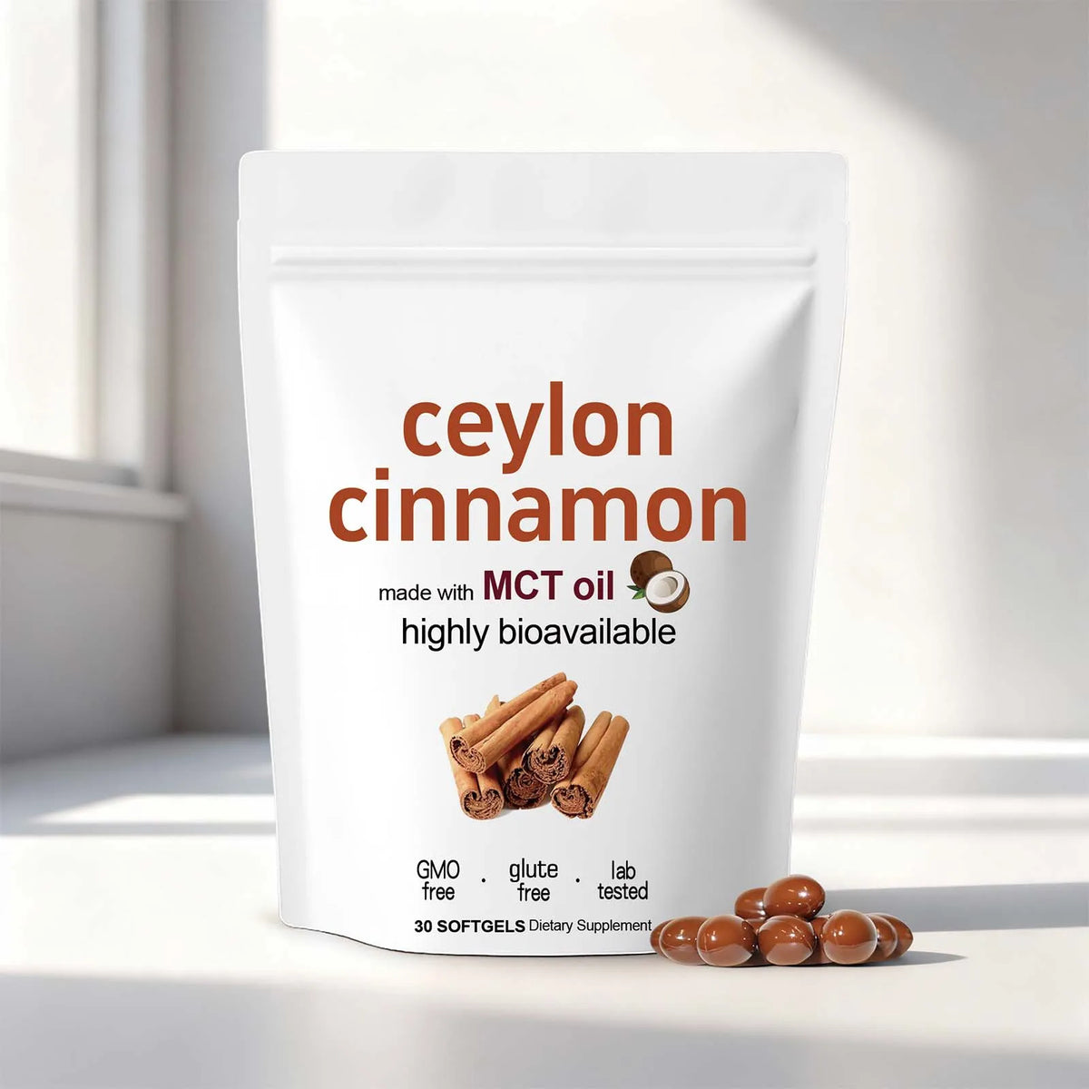 Docteat Ceylon Cinnamon Softgels – 30 Capsules | Antioxidant Herbal Supplement Qst